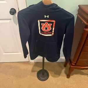 Under Armour Navy Hoodie with Orange & White Auburn Logo